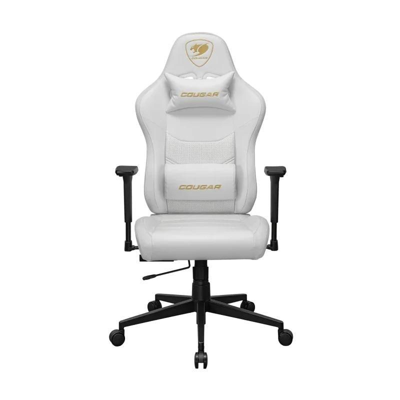 Cadeira Gaming COUGAR Pryme (120 kg - 131 cm - Preto e dourado - Branco)