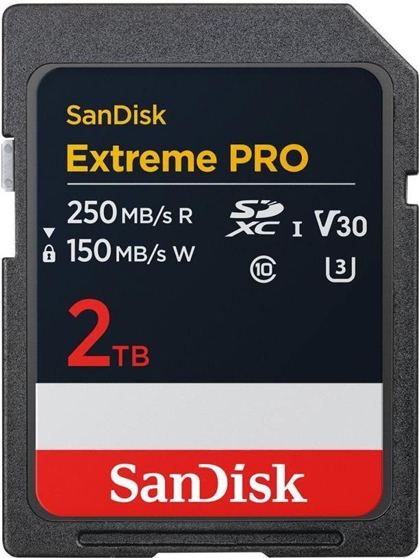 Cartão de Memória SANDISK Extreme PRO (2TB - Classe 10 - 250 MB/s - Preto)