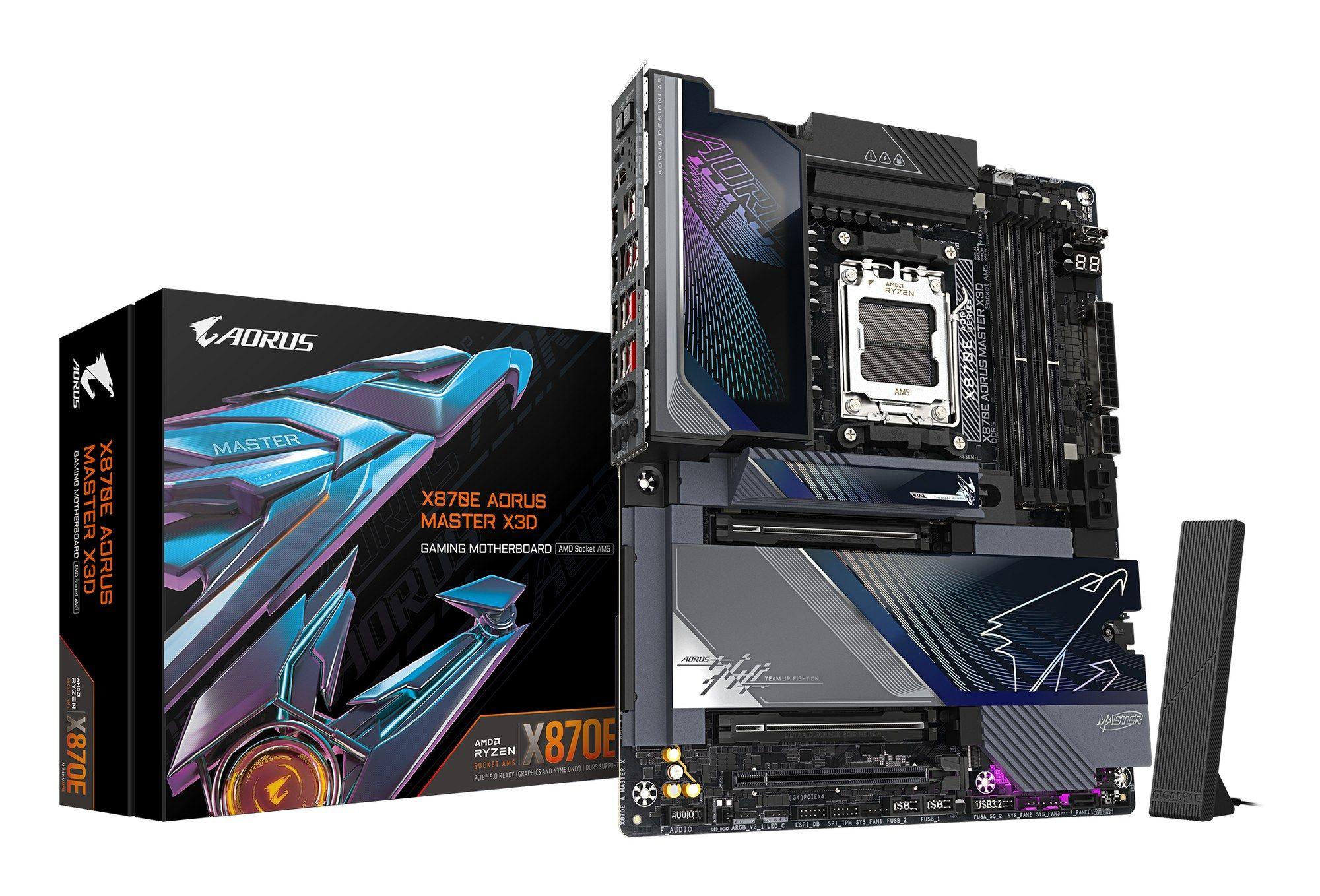 Motherboard GIGABYTE X870E AORUS MASTER X3D (AM5 - ATX - Duplo canal - Preto)