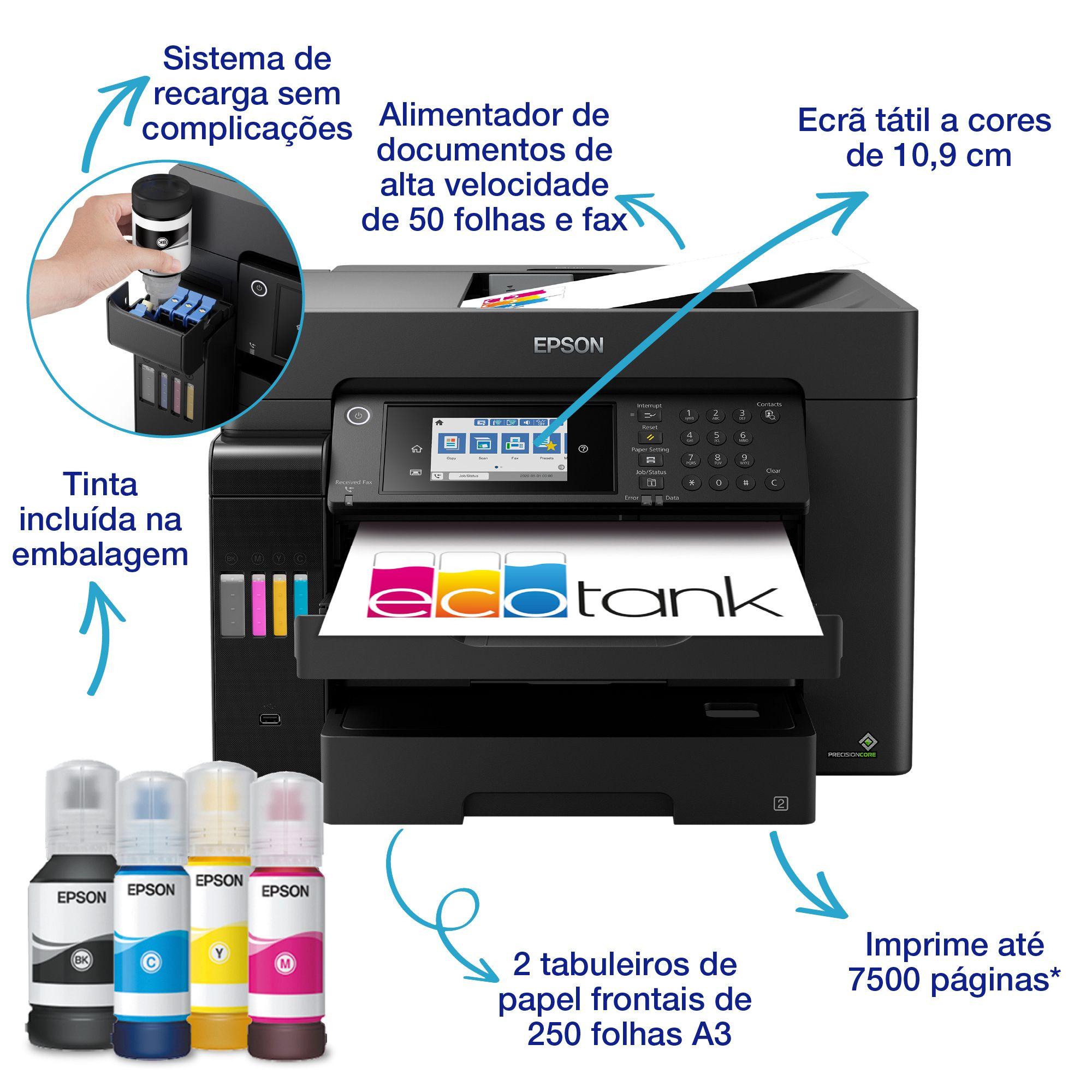 Impressora Multifunções EPSON EcoTank ET-16655 (A3 - Impressão a cores - 550 folhas - Preto), miniatura 4