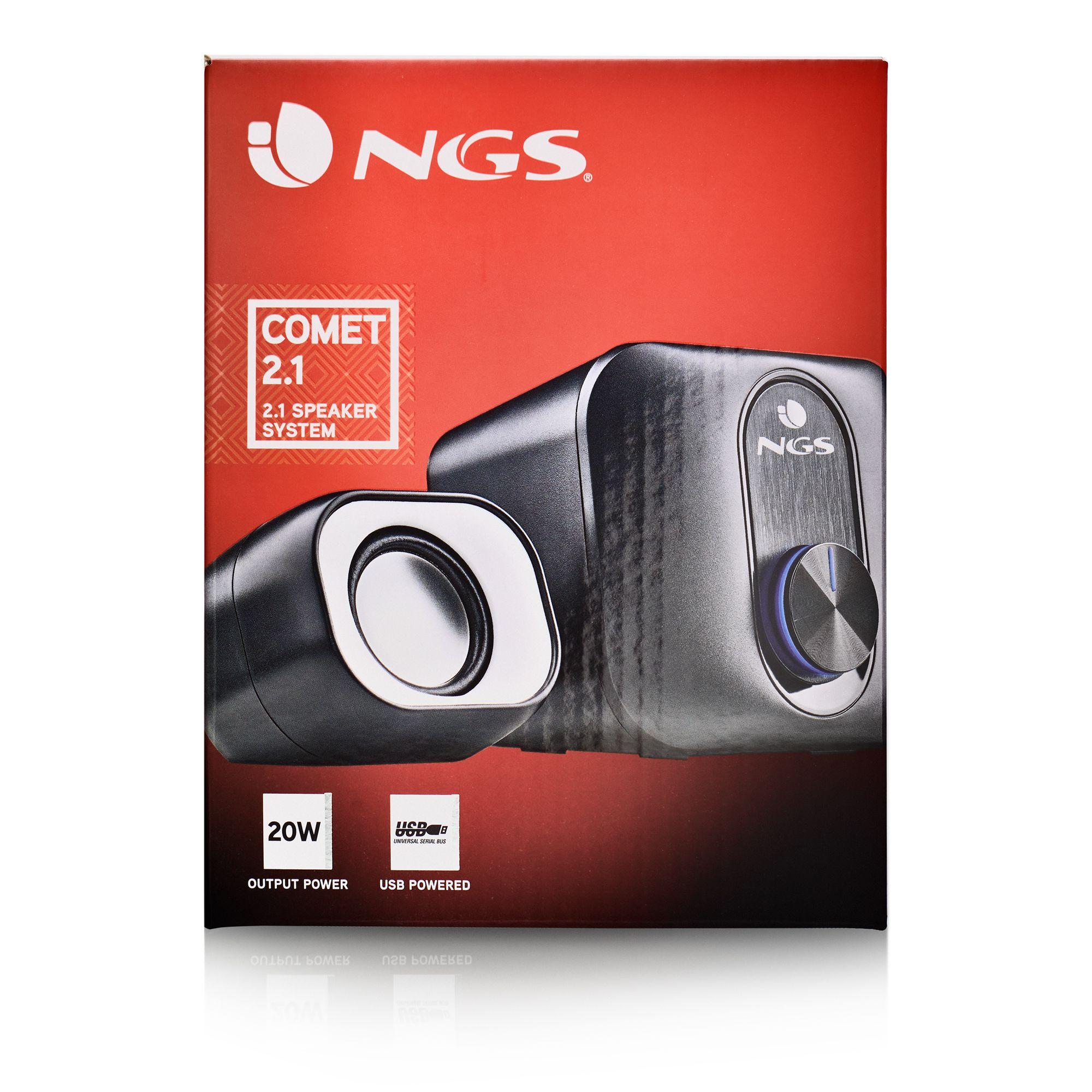 Colunas NGS Comet 2.1 (Com fios - 11 W - 2.1 canais - Preto e Branco), miniatura 5