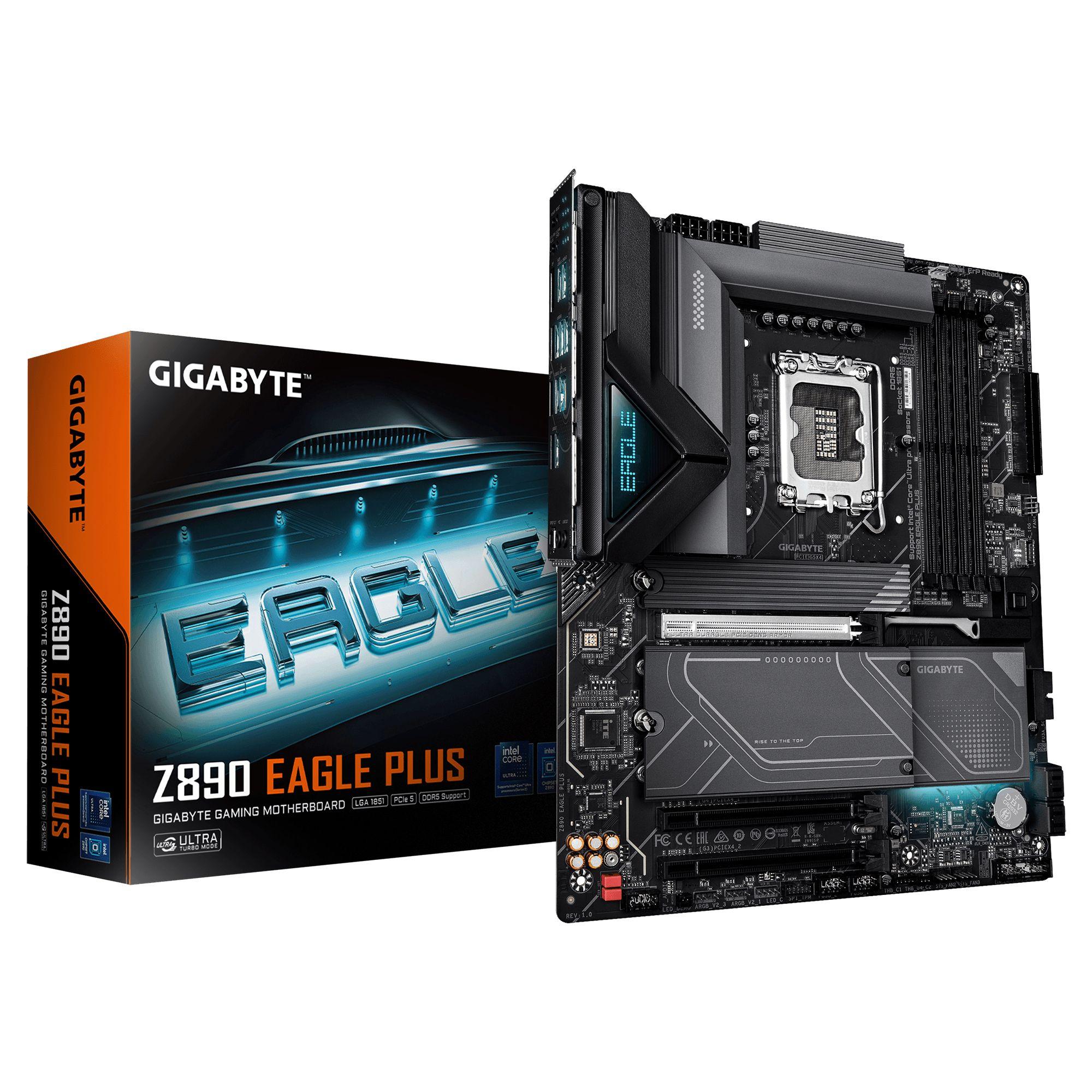 Motherboard GIGABYTE Z890 EAGLE PLUS (LGA 1851 (Socket V1) - Intel Core Ultra - ATX - Preto)