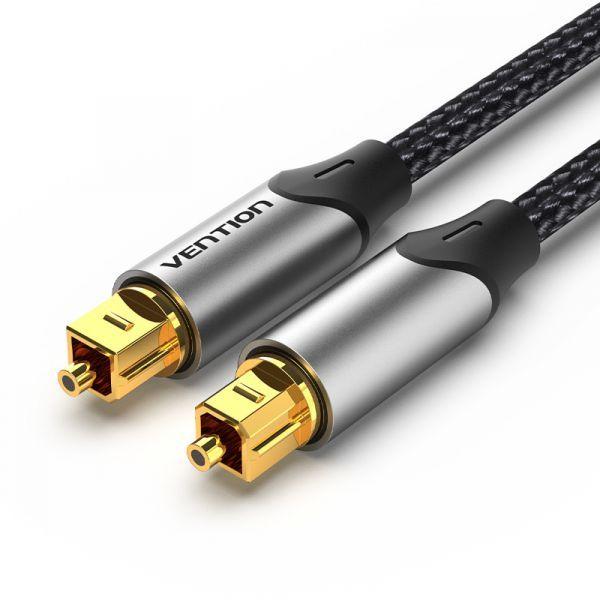 Cabo de Áudio de Fibra Óptica VENTION BAVHG (Toslink - Cinzento Metalizado) — miniatura 2