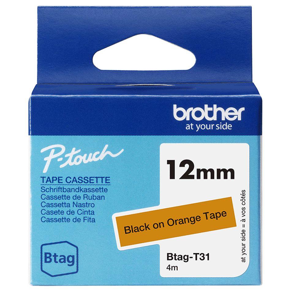 Fita de Etiquetagem BROTHER BTAG-T31 (Preto sobre Laranja)