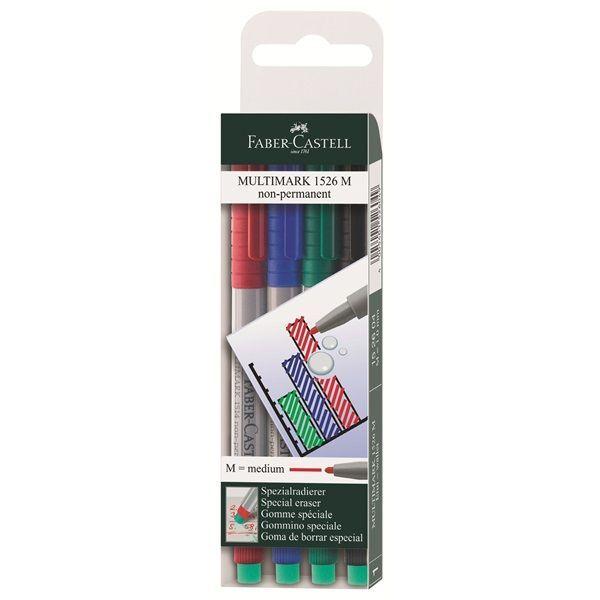 Conjunto de Marcadores FABER-CASTELL Multimark Não Permanente M (4 Cores)