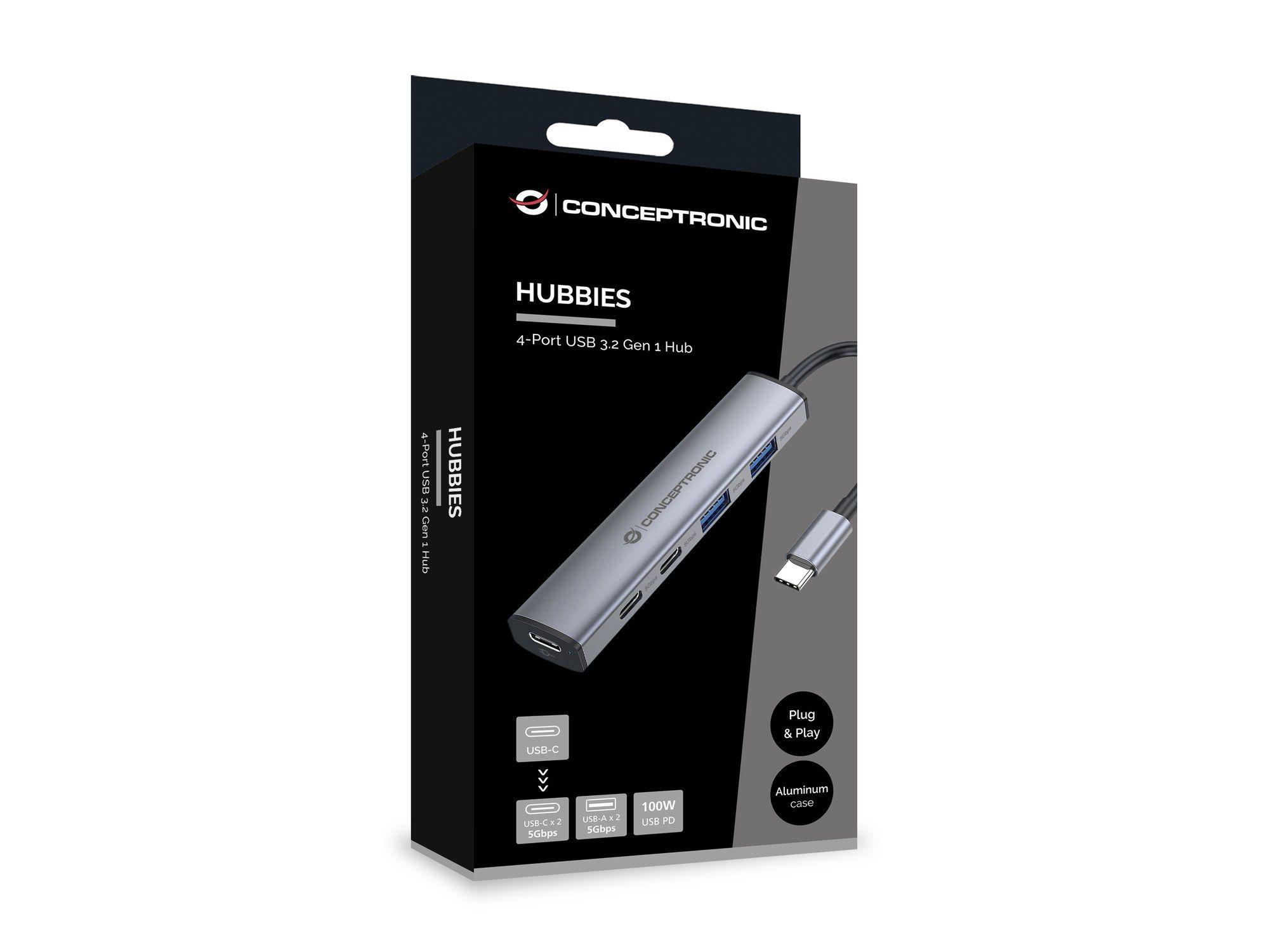Hub USB-C CONCEPTRONIC HUBBIES22G (Cinzento) — miniatura 6
