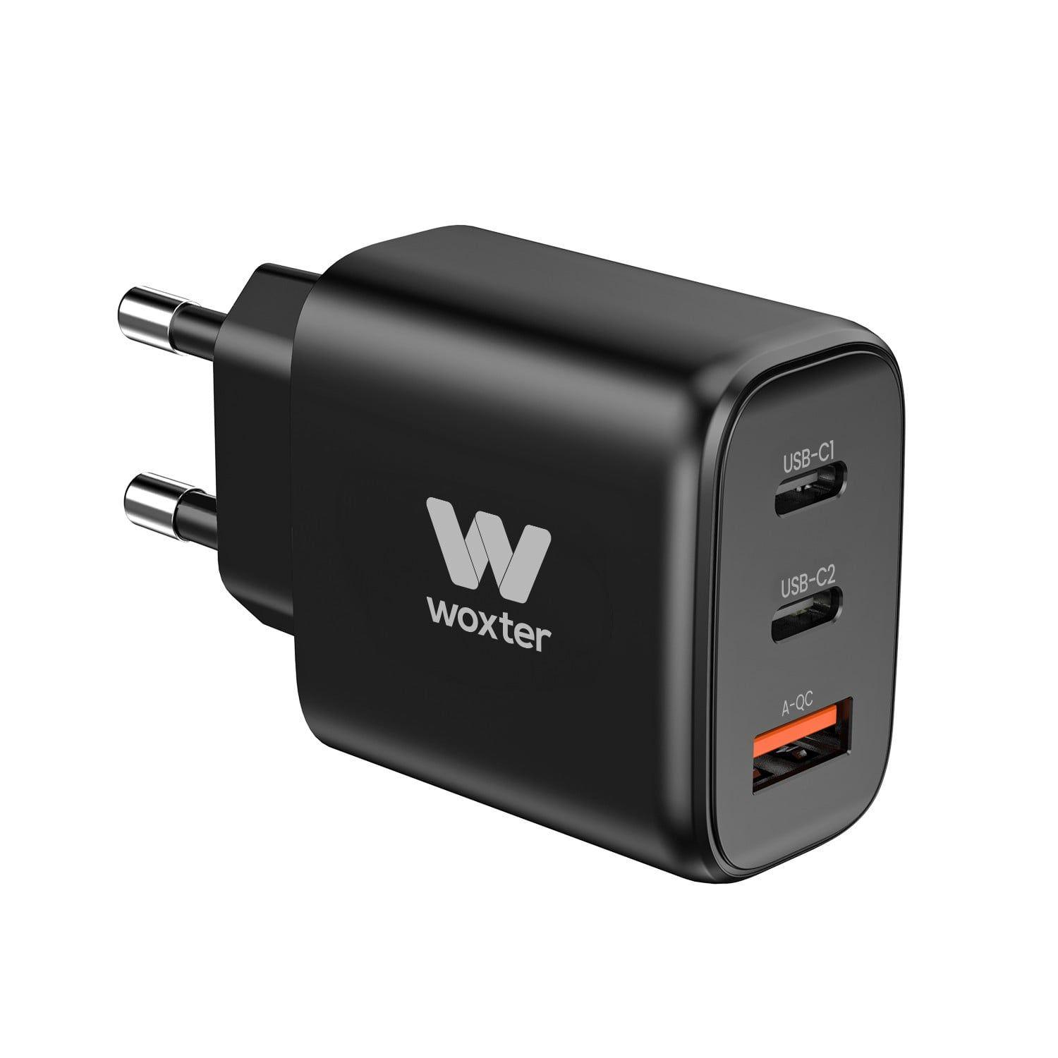 Carregador USB WOXTER WOXT-89038873 (65 W - 3 portas: 1 USB-A + 2 USB-C - Cabo USB-C)