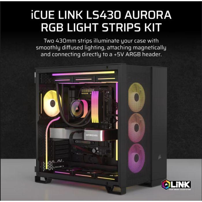 Kit de Tiras de Iluminação LED CORSAIR iCUE LINK LS430 Aurora RGB CL-9011136-WW (Multicor - Preto) — miniatura 4