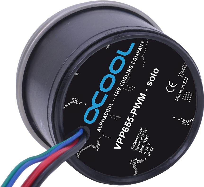 Bomba de Água ALPHACOOL VPP655 PWM - Single Edition (90 x 90 x 90 mm - Preto e Metálico)