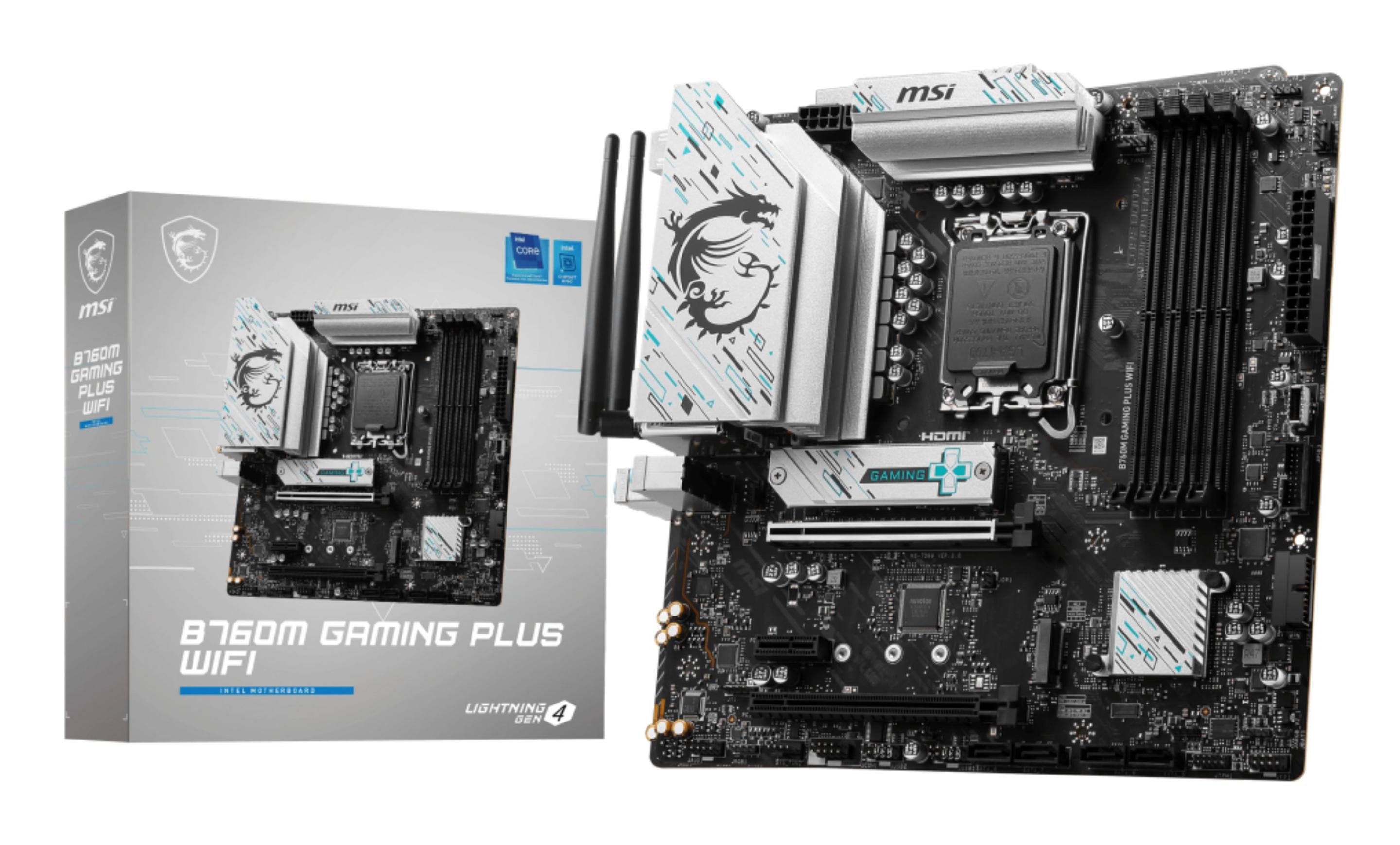 Motherboard MSI B760M GAMING PLUS WIFI (LGA 1700 - micro-ATX - Duplo canal)
