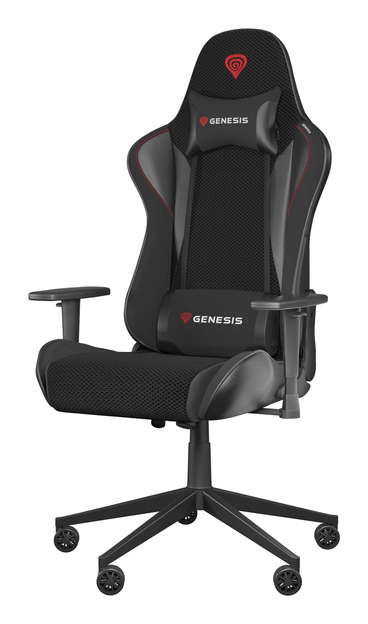 Cadeira Gaming GENESIS Nitro 440 G2 (120 kg - 7 cm - Tecido, Imitação de pele - Preto/Cinzento)