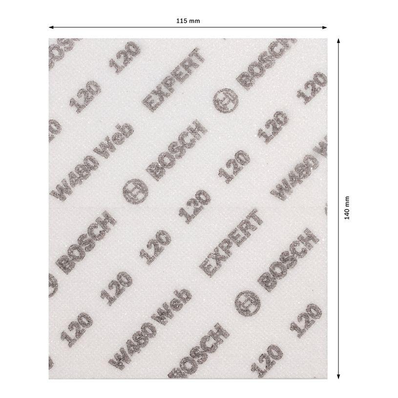 Folha de Lixa Manual BOSCH EXPERT W480 Web (115 x 140 mm), miniatura 2