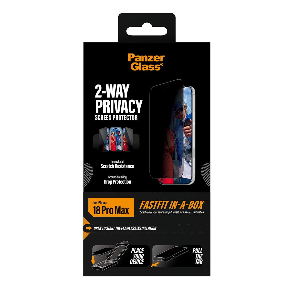 Protetor de Ecrã de Privacidade PANZERGLASS 2-Way Privacy iPhone 18 Pro Max Ultra-Wide Fit (Apple iPhone 18 Pro Max - Transparente), miniatura 3