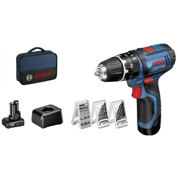 Berbequim Aparafusador de Percussão BOSCH Professional GSB 12V-15 (Azul/Preto), miniatura 2