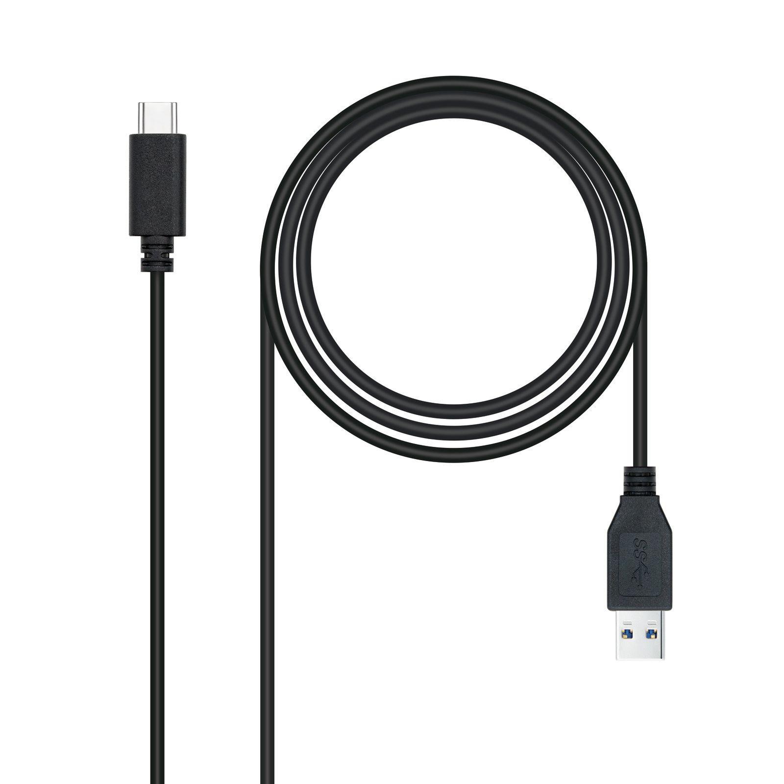 Cabo USB NANOCABLE 10.01.4001-L150 (1,5 m - USB C - USB A - Preto)