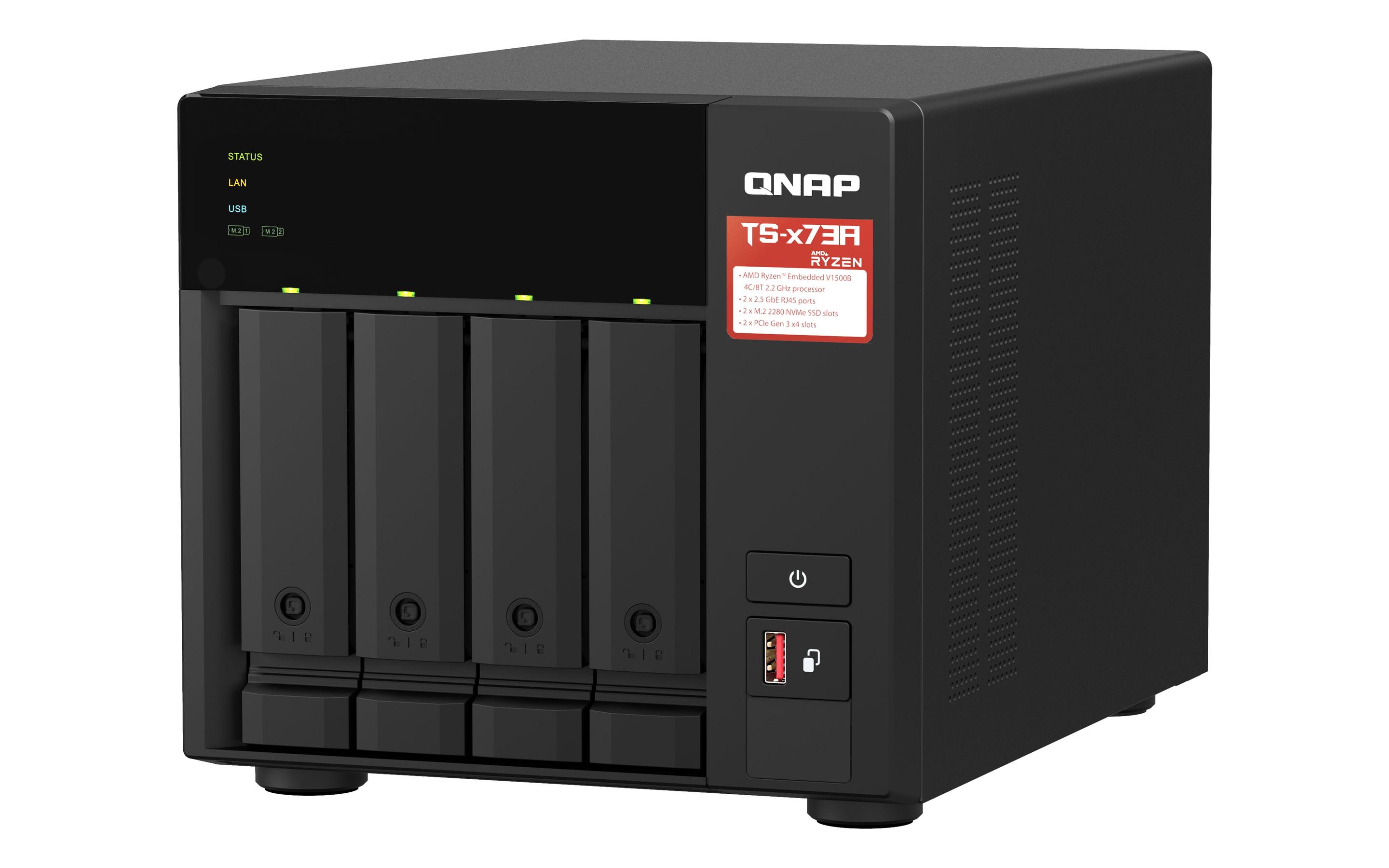 NAS QNAP TS-473A-8G (Serial ATA III - 8 GB - 4 baias - Preto), miniatura 3