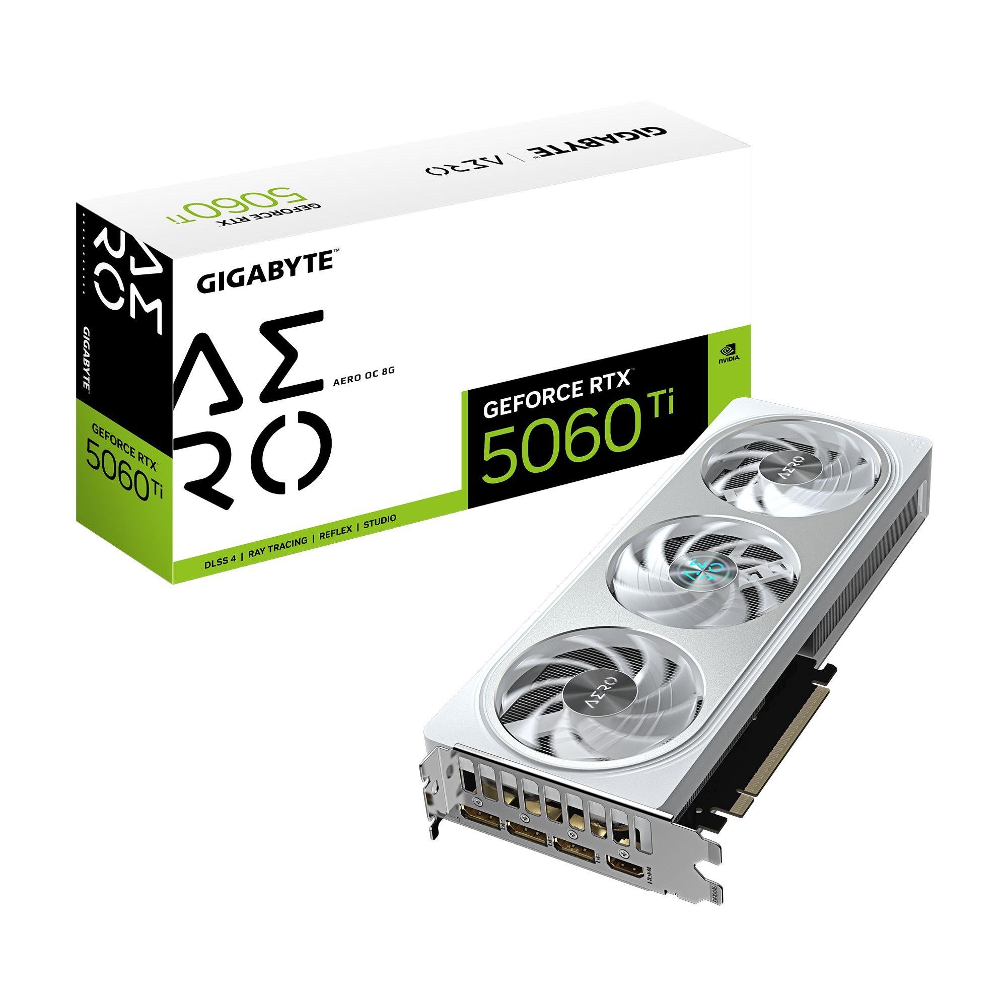 Placa Gráfica GIGABYTE GeForce RTX 5060 Ti AERO OC 8G (GeForce RTX 5060 Ti - 28000 MHz - 8 GB - Branco)