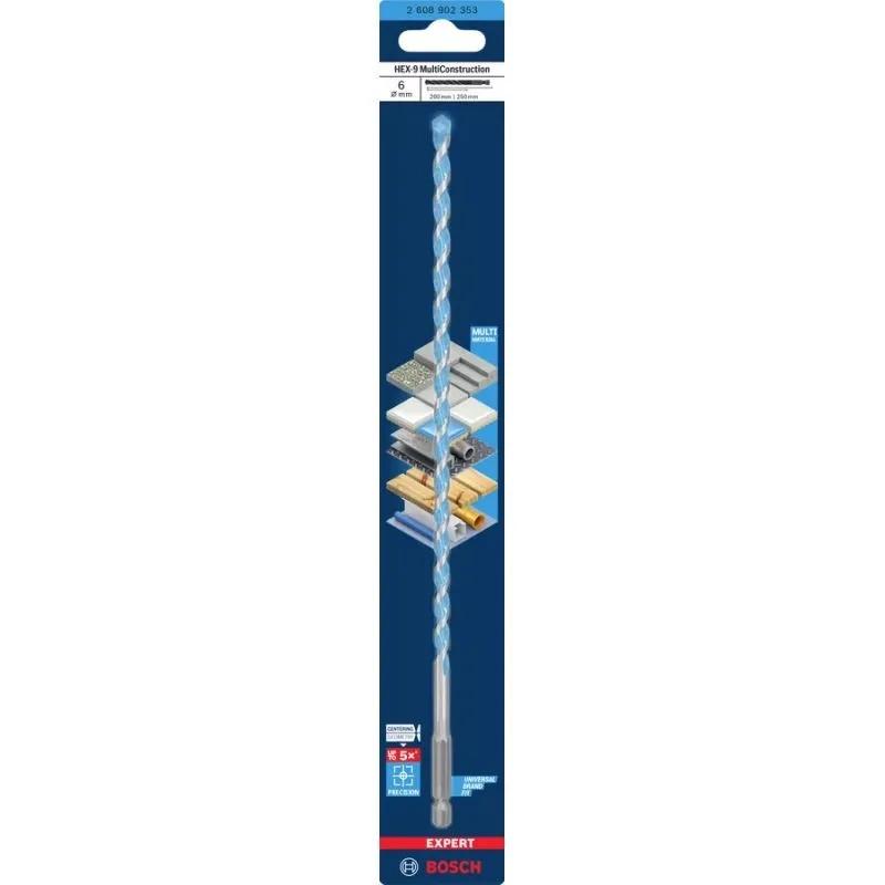Broca para Betão BOSCH EXPERT HEX-9 Multi Construction (Ø 6 mm - Comprimento útil 200 mm - Comprimento total 250 mm), miniatura 2