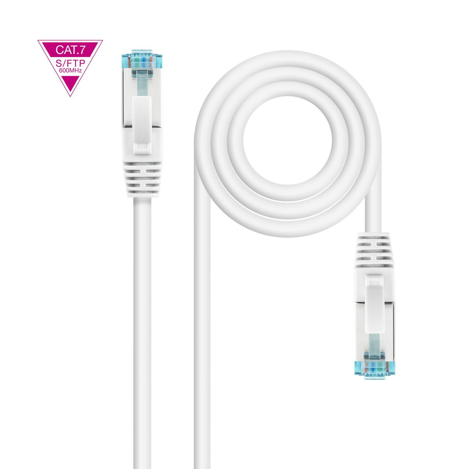 Cabo de Rede RJ45 NANOCABLE 10.20.1700-L30-W (0,3 m - Cat7 - RJ-45 - Branco)