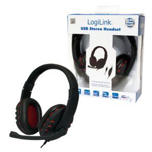 Headset LOGILINK HS0033 (Binaural - Com fios - Circum-aural - Preto/Vermelho), miniatura 3