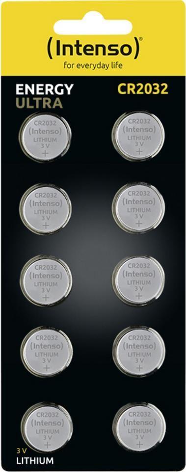 Pilhas de Botão INTENSO Energy Ultra (10 x CR2032 - 220 mAh - Lítio)