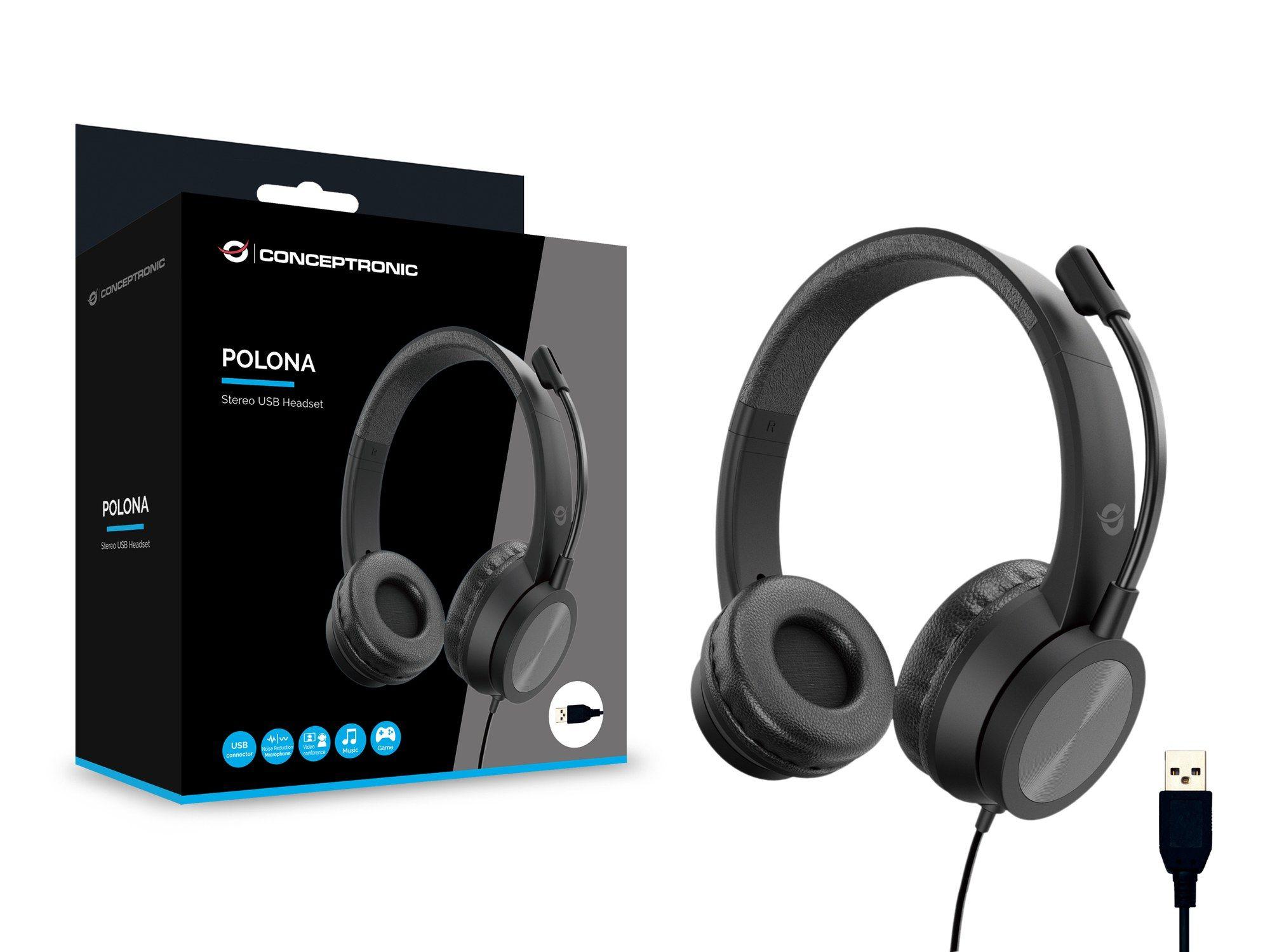Auscultadores CONCEPTRONIC POLONA05B (Binaural - Com fios - Circumaural - Preto), miniatura 7