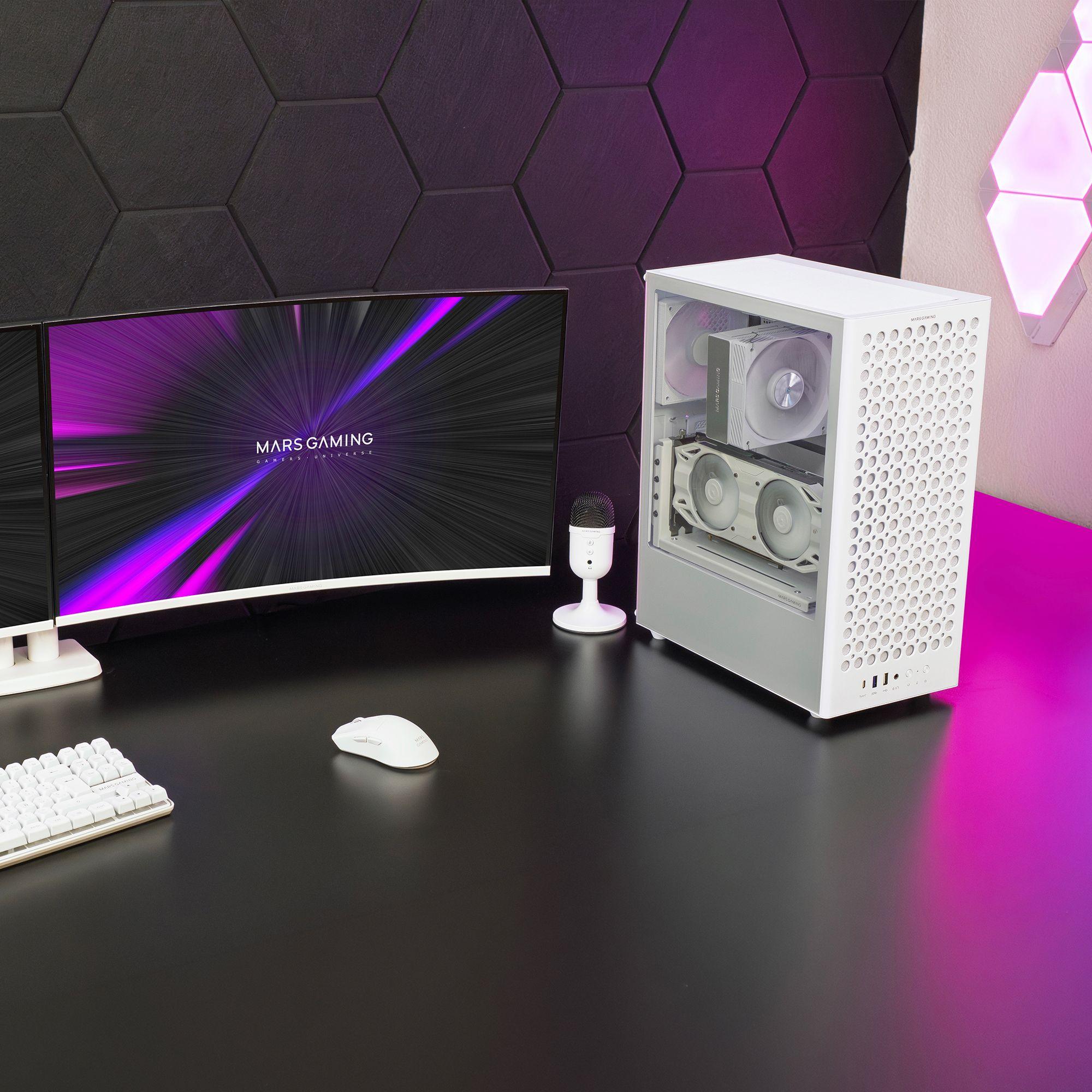 Caixa de Computador MARS GAMING MCT800W (ATX, Micro ATX, Mini-ITX - Midi Tower - Vidro temperado - Branco), miniatura 4