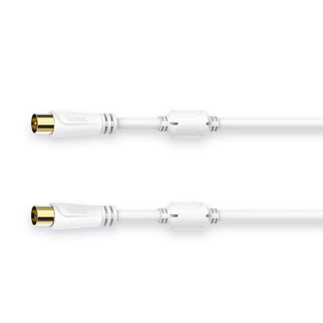 Cabo Coaxial de Antena HAMA 00205245 (0,75 m - 100 dB - Branco) — miniatura 2