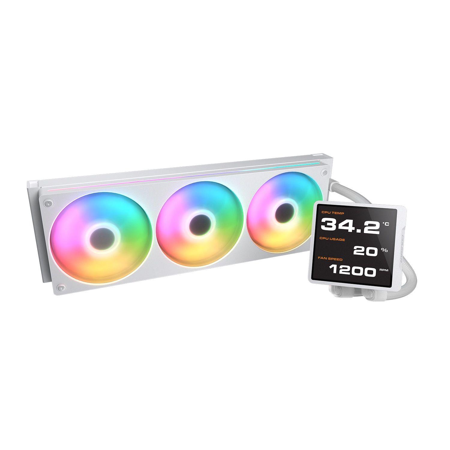 Sistema de Refrigeração Líquida para Processador COUGAR Poseidon Vistek Pro 360 (120 mm - 2500 RPM - Multi - Branco) — miniatura 2