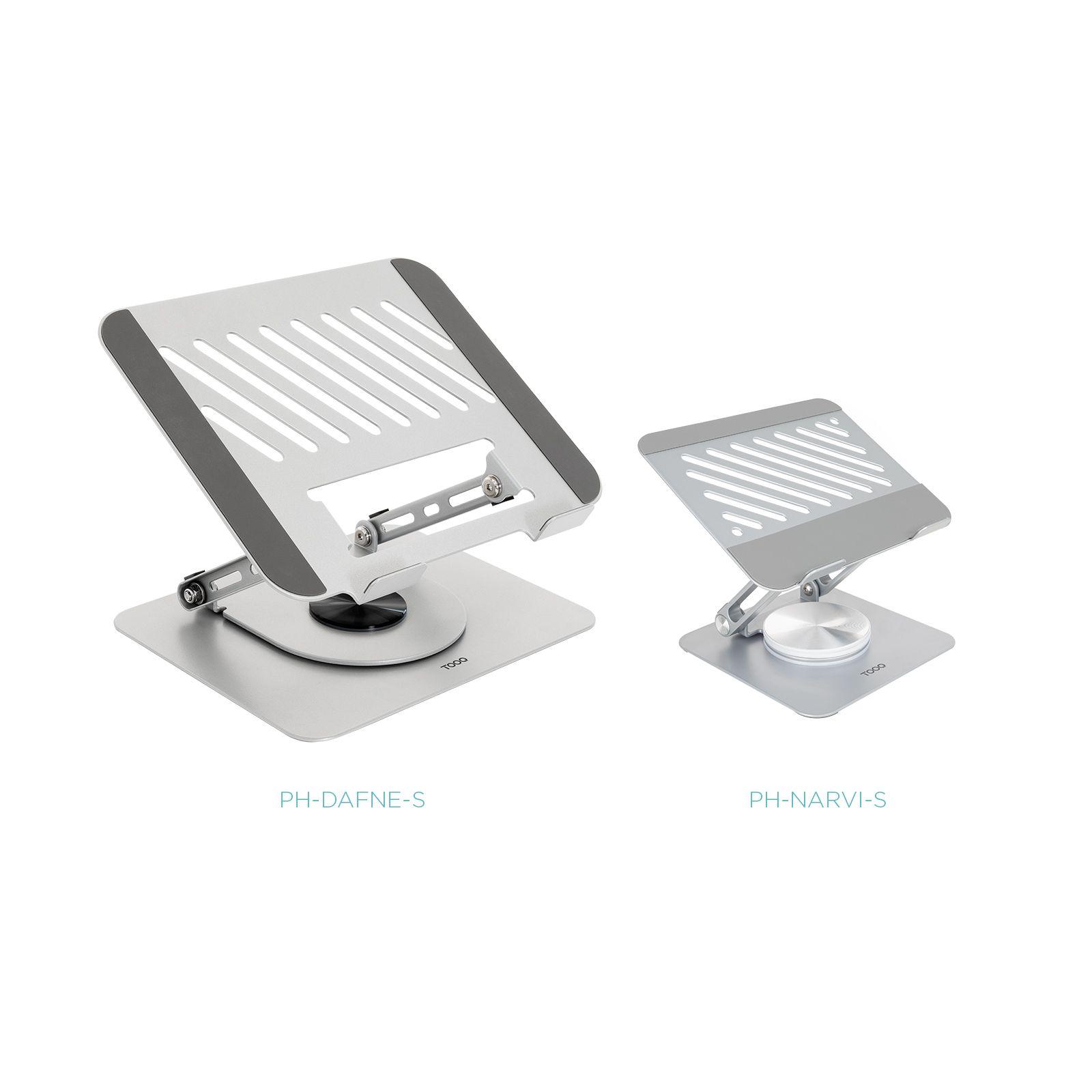 Suporte para Portátil TOOQ PH-NARVI-S (Até 13" - Rotação 360° - Prateado) — miniatura 8