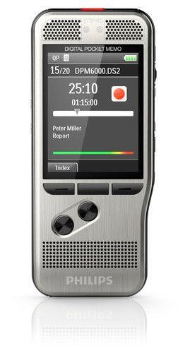 Gravador de Voz PHILIPS DPM6000/00 (USB - 3.5 mm - 30 h - Preto e Prateado)