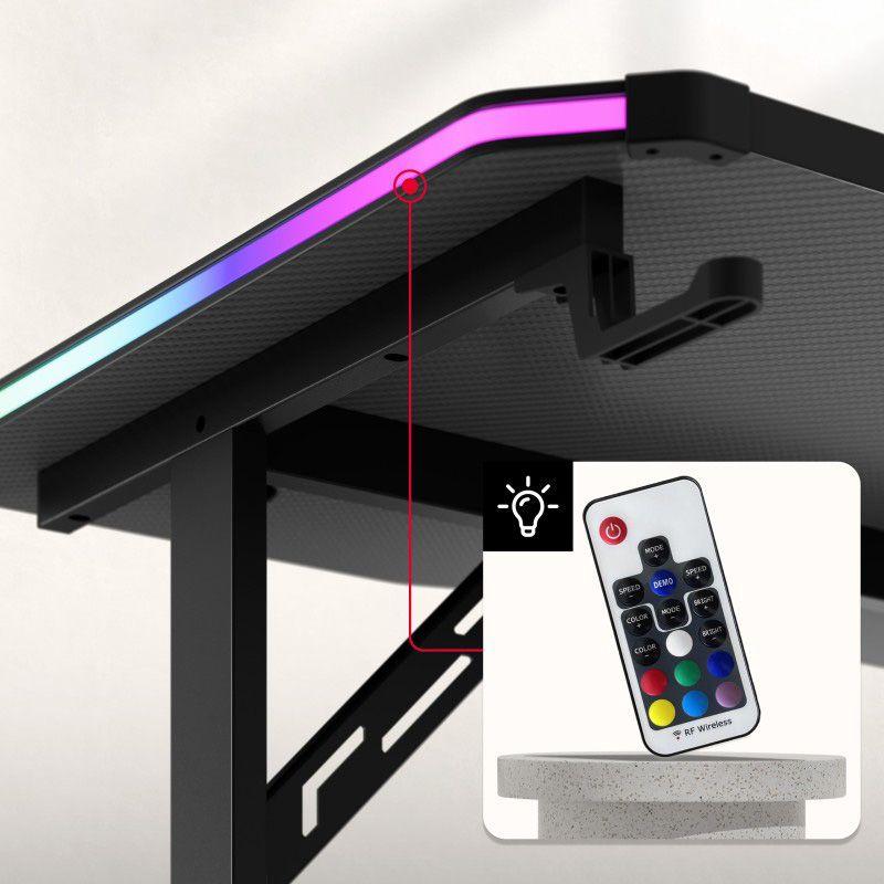 Secretária Gaming HUZARO Hero 3.6 RGB (140 × 60 cm - Aço reforçado de 1,2 mm - Preto), miniatura 4