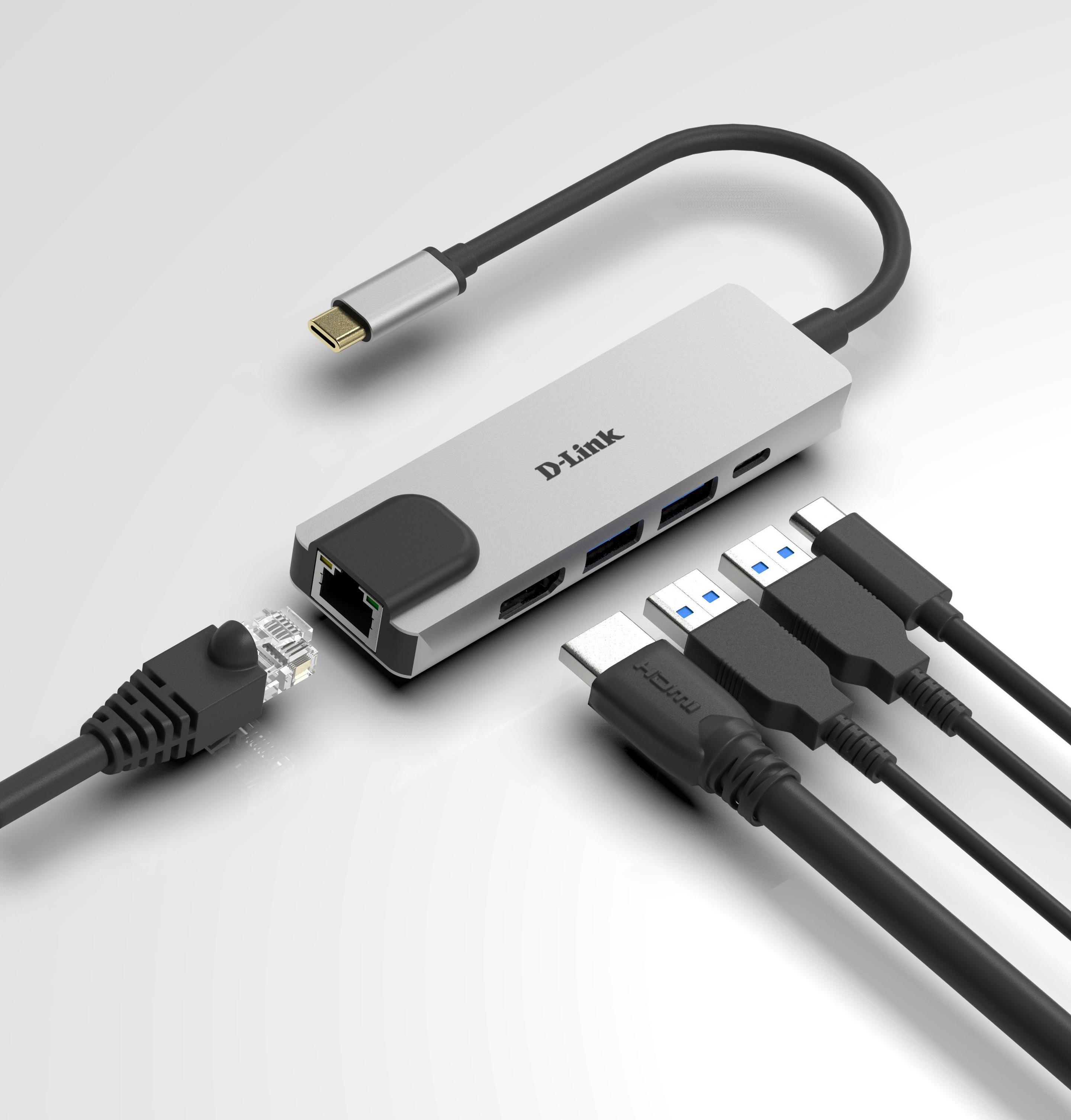 Hub USB-C D-LINK DUB-M520 (Alumínio) — miniatura 3