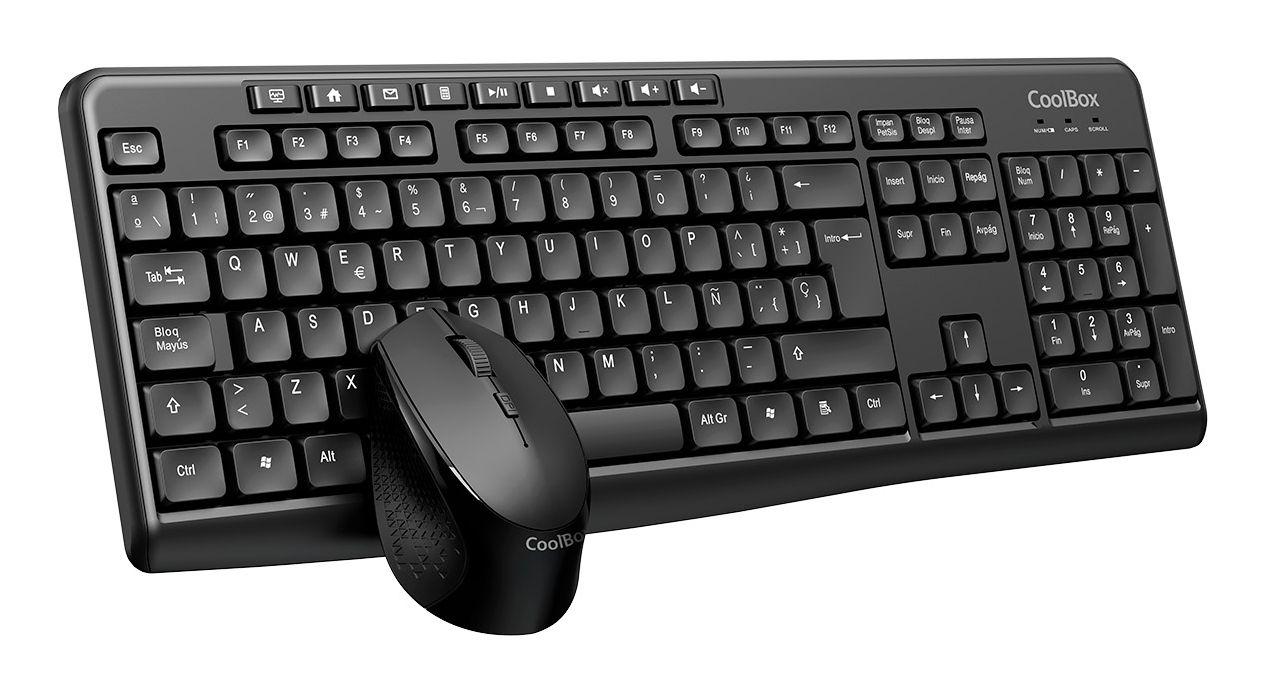 Conjunto de Teclado e Rato COOLBOX COO-KTR-03W (Espanhol - Interruptor de membrana - Tamanho completo - Preto)