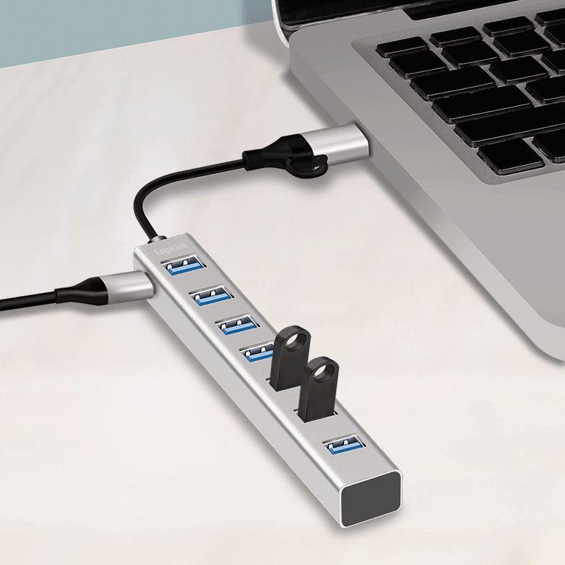 Hub USB LOGILINK UA0441 (0,15 m - Android, ChromeOS, iOS, iPadOS - Cinzento), miniatura 5