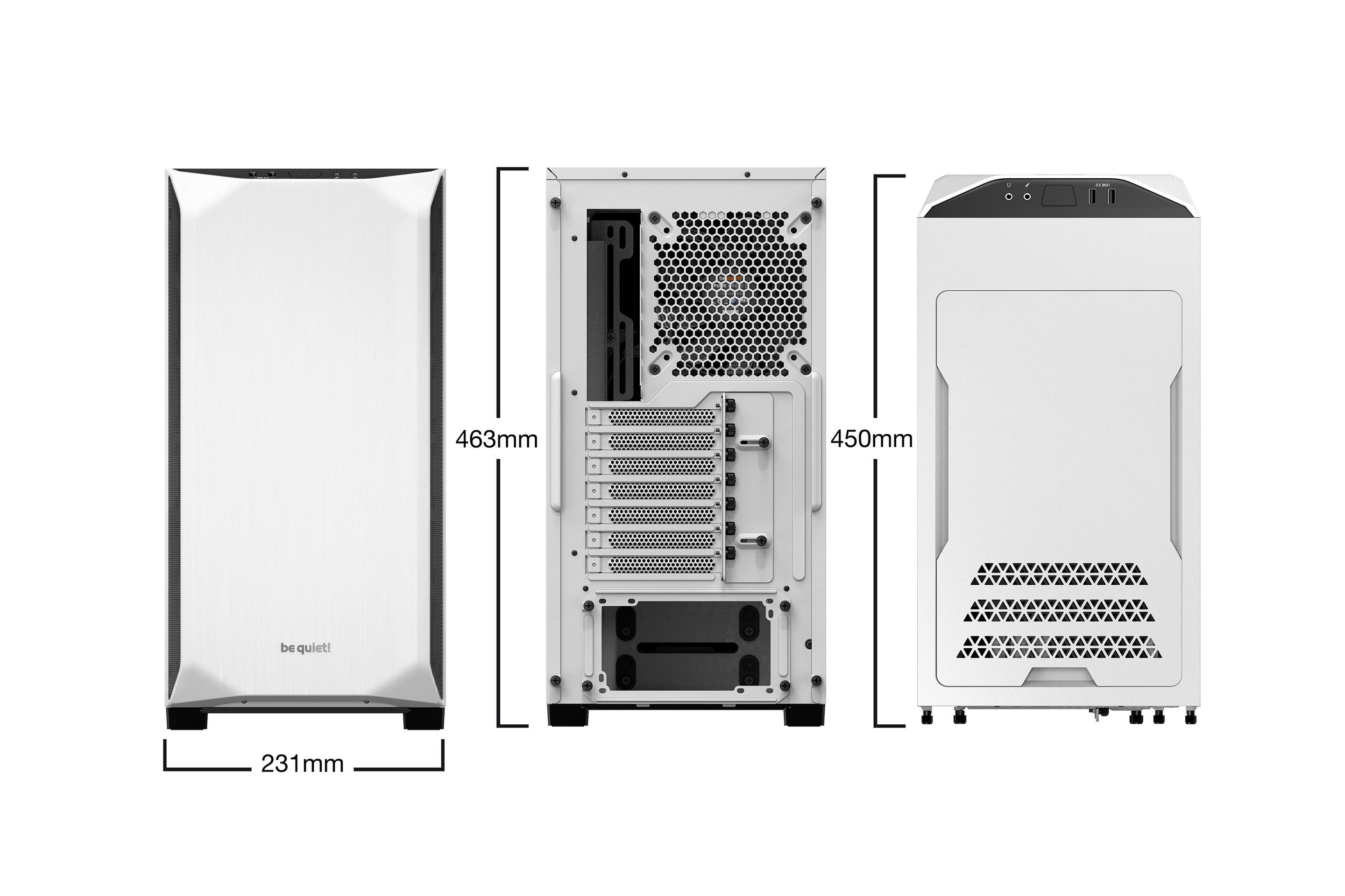 Caixa PC BE QUIET! Pure Base 500 Window (ATX, Mini-ATX, Mini-ITX - ATX, PS2 - Midi Tower - Branco) — miniatura 2