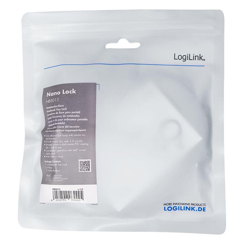 Cadeado Antirroubo para Portátil LOGILINK NBS013 (Nano Slot - 1,8 m - Preto, Prateado), miniatura 7