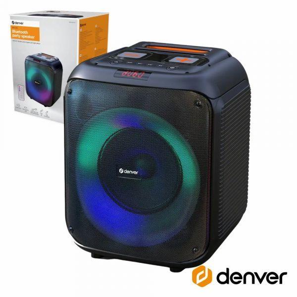 Coluna Bluetooth Portátil DENVER BPS-165 (20 W RMS - Woofer 6,5" - Preto)