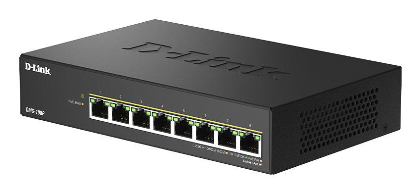 Switch D-LINK DMS-108P/E (2.5G Ethernet - 10, 100, 1000, 2500 Mbit/s - 40 Gbit/s - Preto), miniatura 3