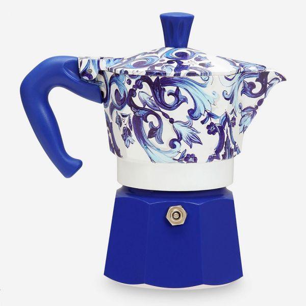 Cafeteira Italiana BIALETTI Moka Express D&G Blu Mediterraneo (Azul e Branco), miniatura 3