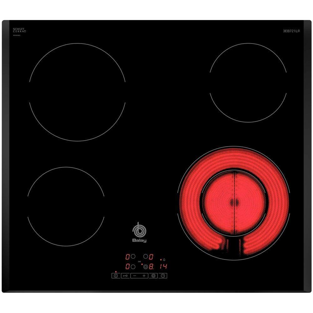 Placa Vitrocerâmica Encastre BALAY 3EB721LR (4 zonas - 6600 W - Vidro-cerâmica - Preto)