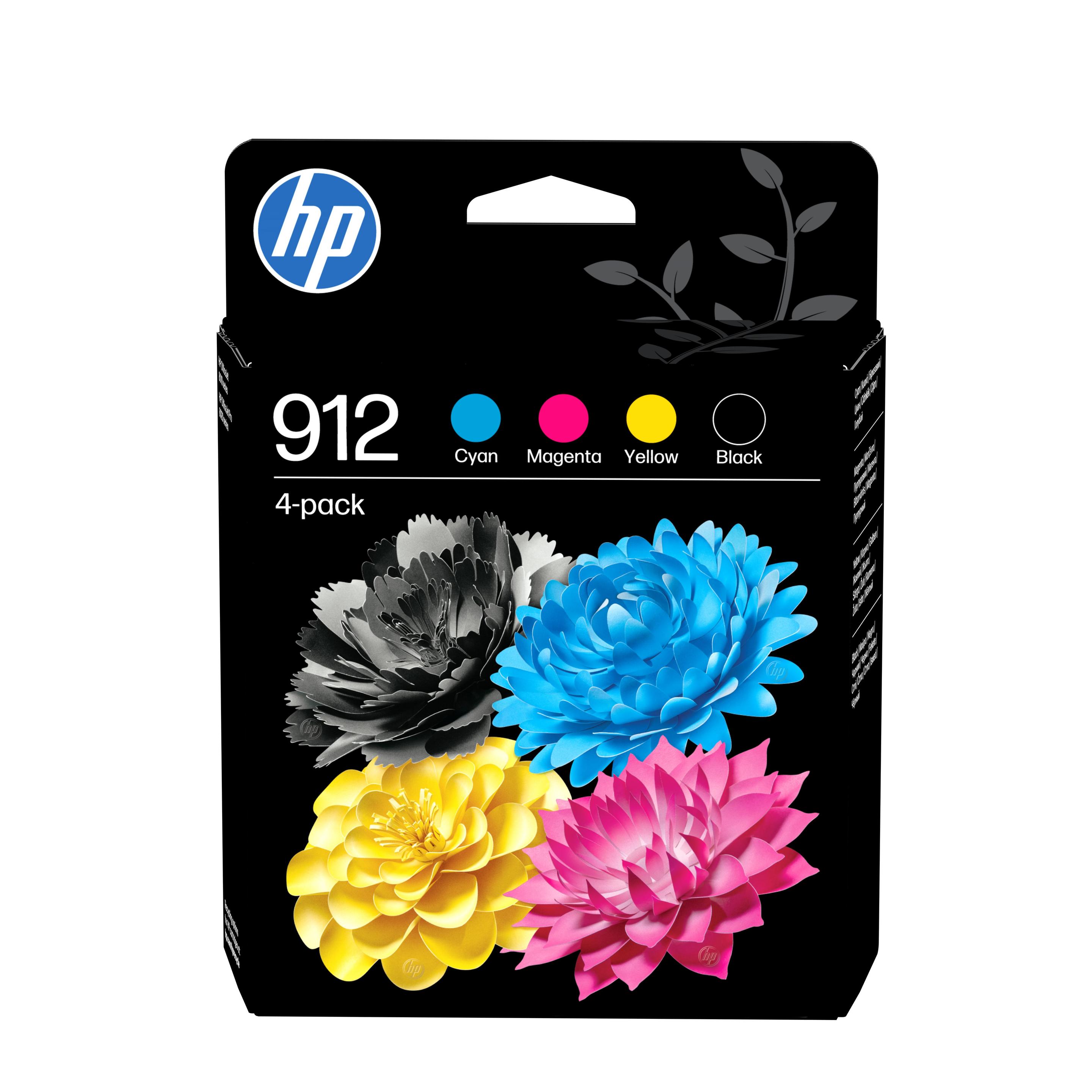 Pack de 4 Tinteiros HP 912 (Preto, Ciano, Magenta e Amarelo)
