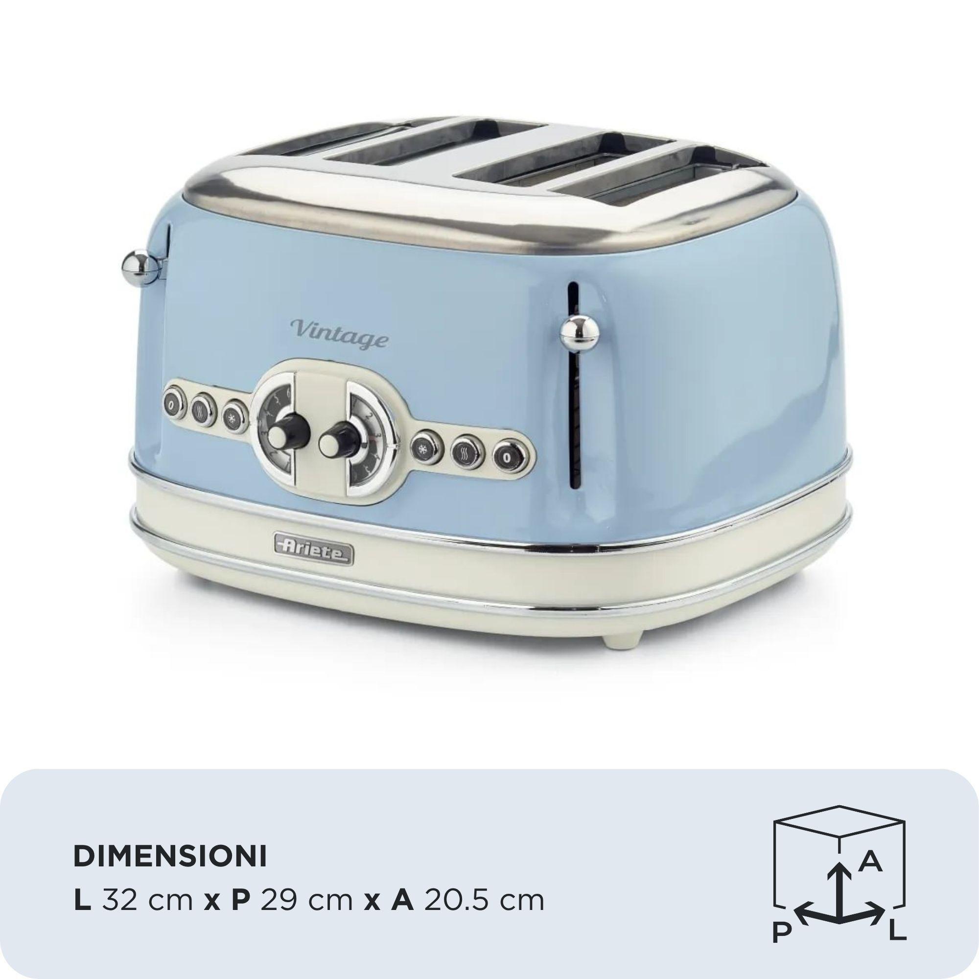 Torradeira ARIETE 0156/05 (1600 W - 4 fatias - Metal - Azul Claro), miniatura 2
