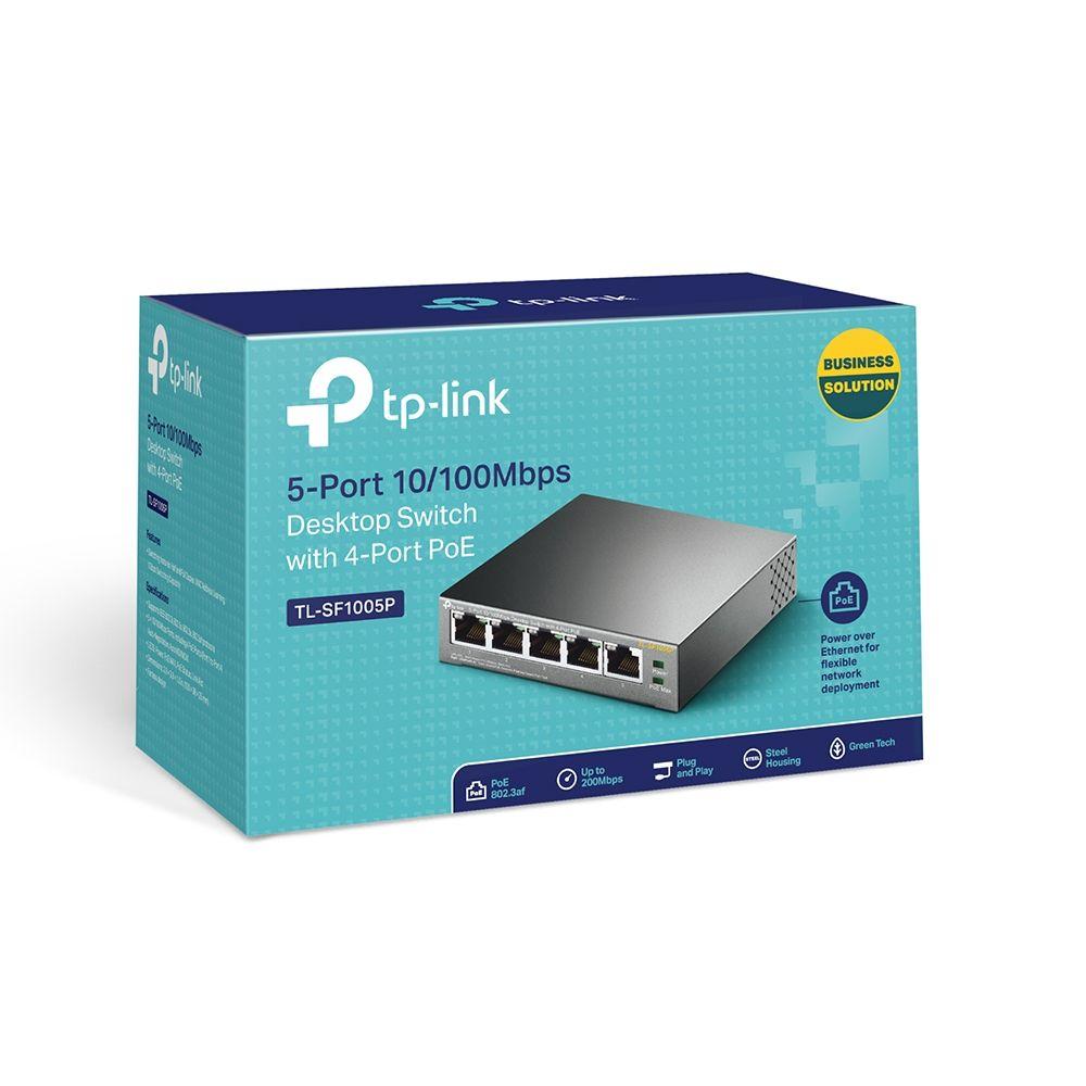 Switch TP-LINK TL-SF1005P V2 (Fast Ethernet - 1 Gbit/s - Preto) — miniatura 5