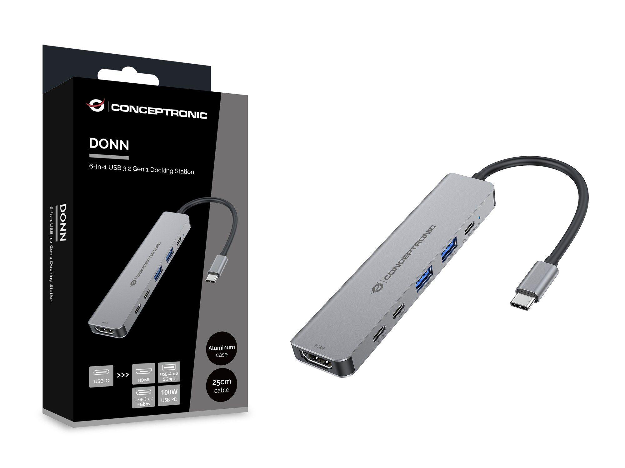 Dock USB-C CONCEPTRONIC DONN33G (0,25 m - Prateado) — miniatura 7