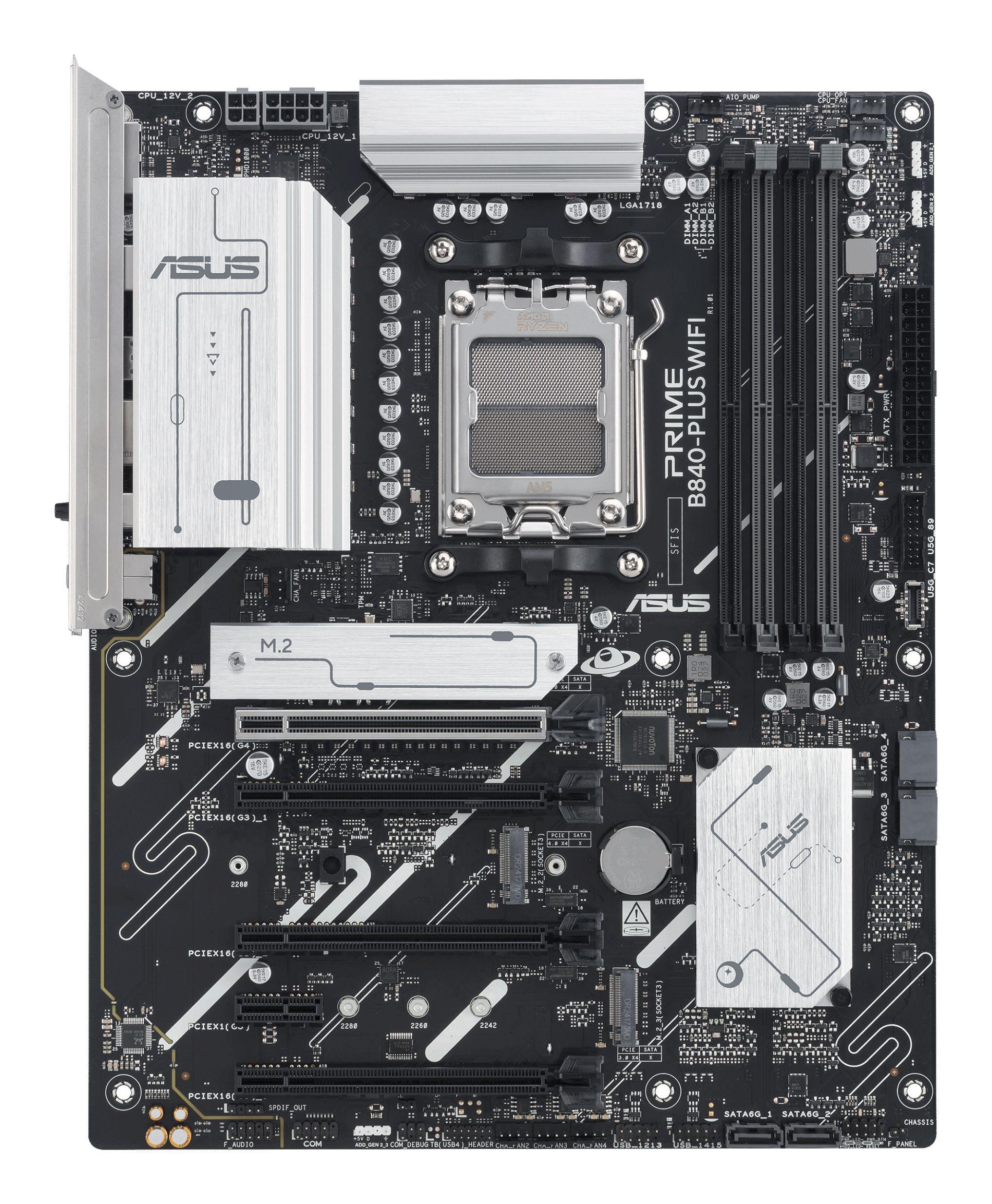 Motherboard ASUS PRIME B840-PLUS WIFI (AM5 - ATX - Duplo canal - Preto e Alumínio), miniatura 2