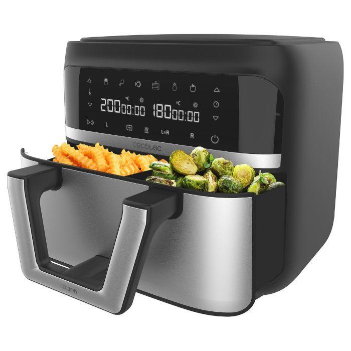 Fritadeira de Ar Quente CECOTEC Cecofry Dual 9000 (2850 W - Preto e Cinza), miniatura 3