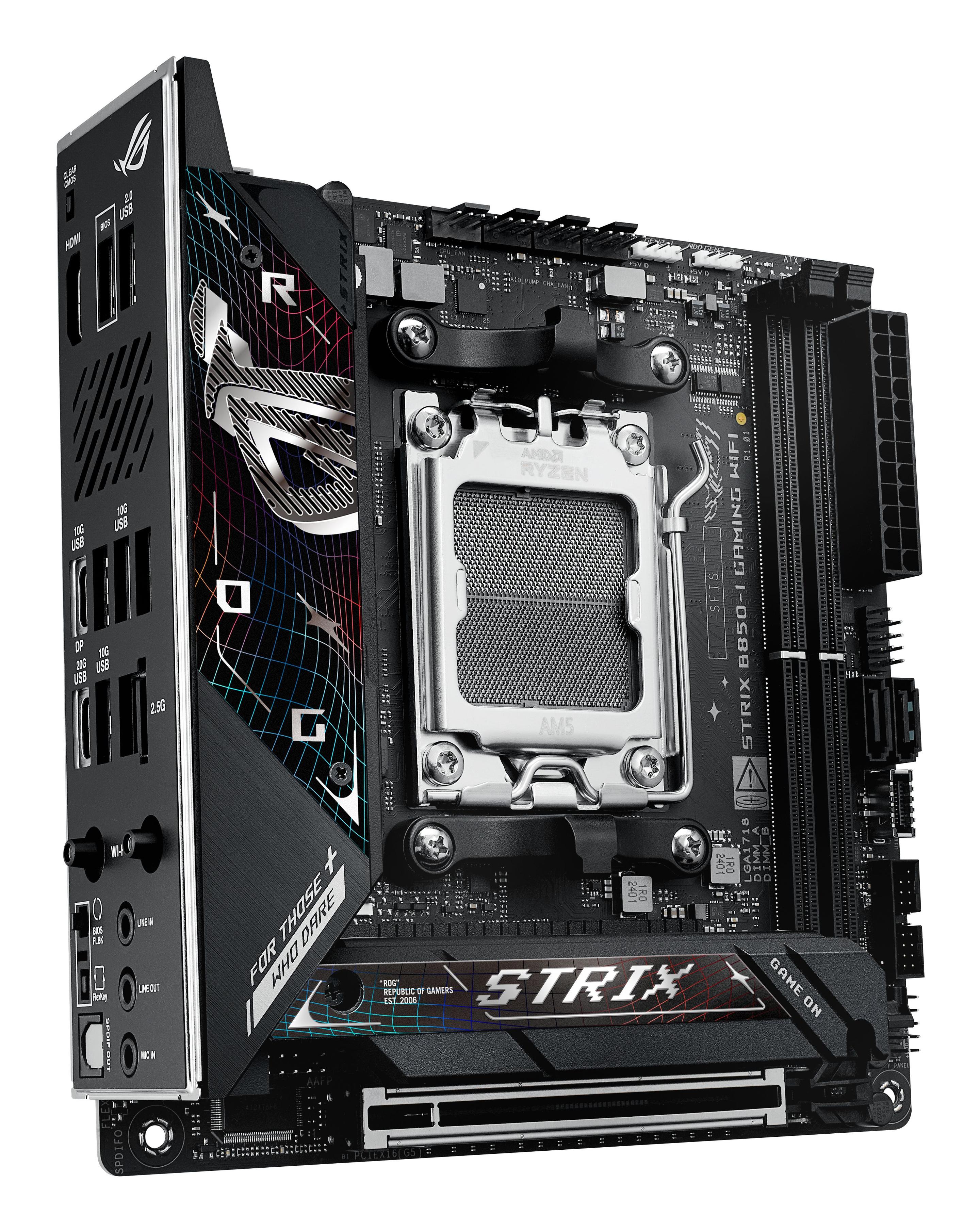 Motherboard ASUS ROG STRIX B850-I GAMING WIFI (AM5 - mini-ITX - Duplo canal - Preto), miniatura 5