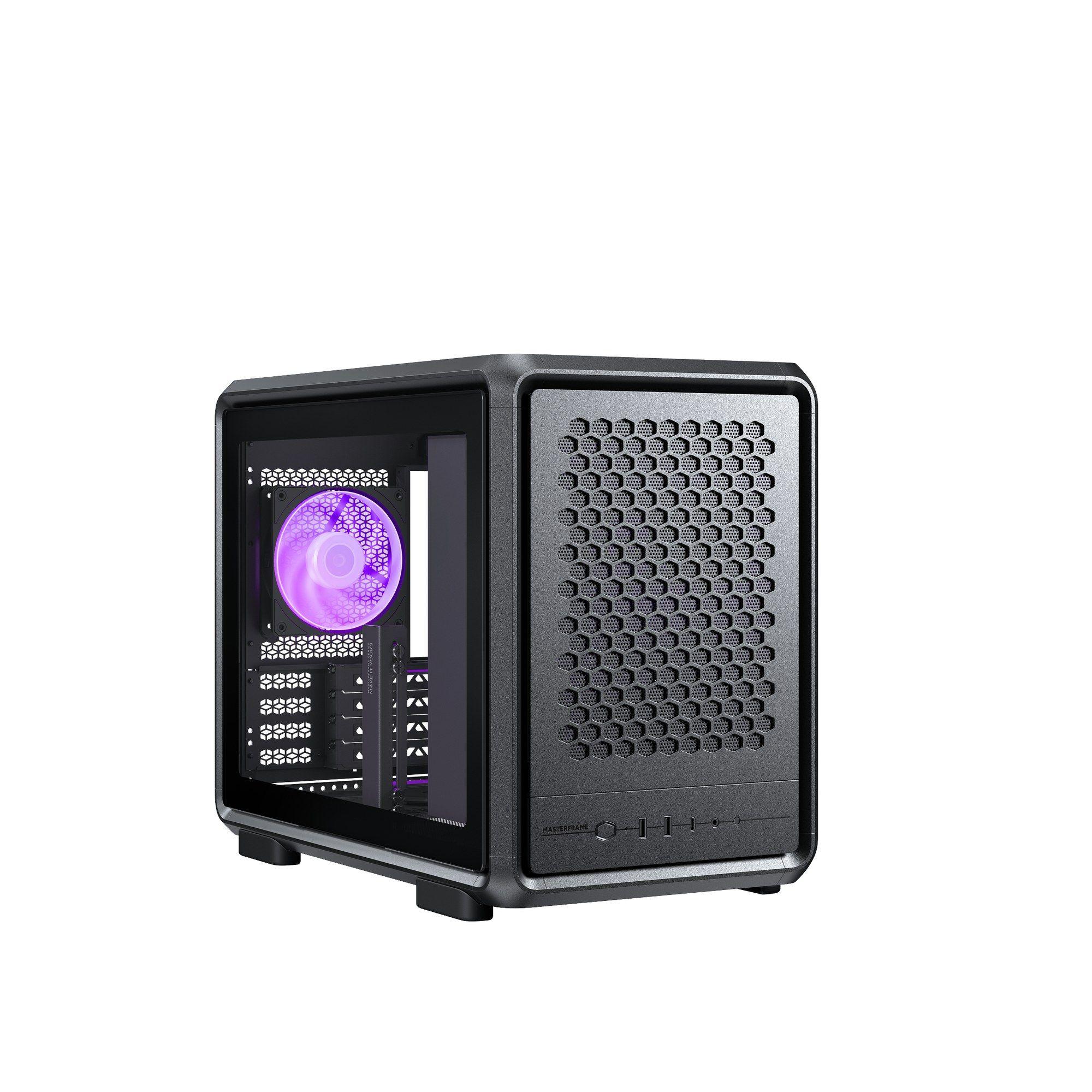 Caixa Micro-ATX COOLER MASTER MasterFrame 400 Mesh (Micro ATX, Mini-ITX - Midi Tower - 19 cm - Preto e Transparente)