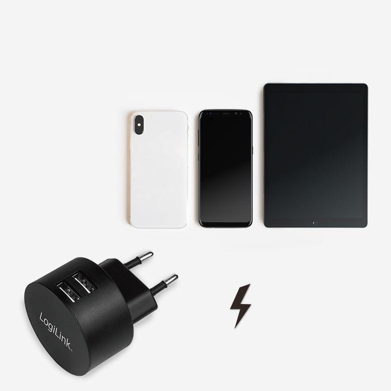Carregador de Parede USB LOGILINK PA0218 (10,5 W - Preto), miniatura 5